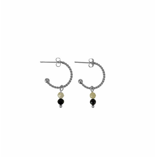 Earrings Tourmaline & Rutilated Quartz - Silver