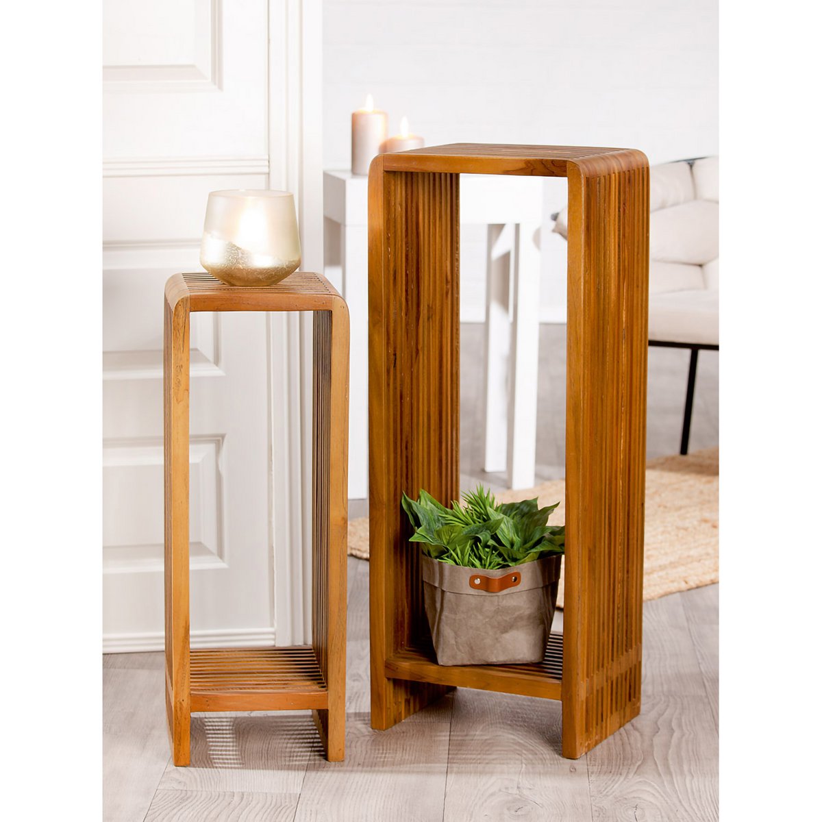 Set of 2 rectangular side tables Cali H.86 cm