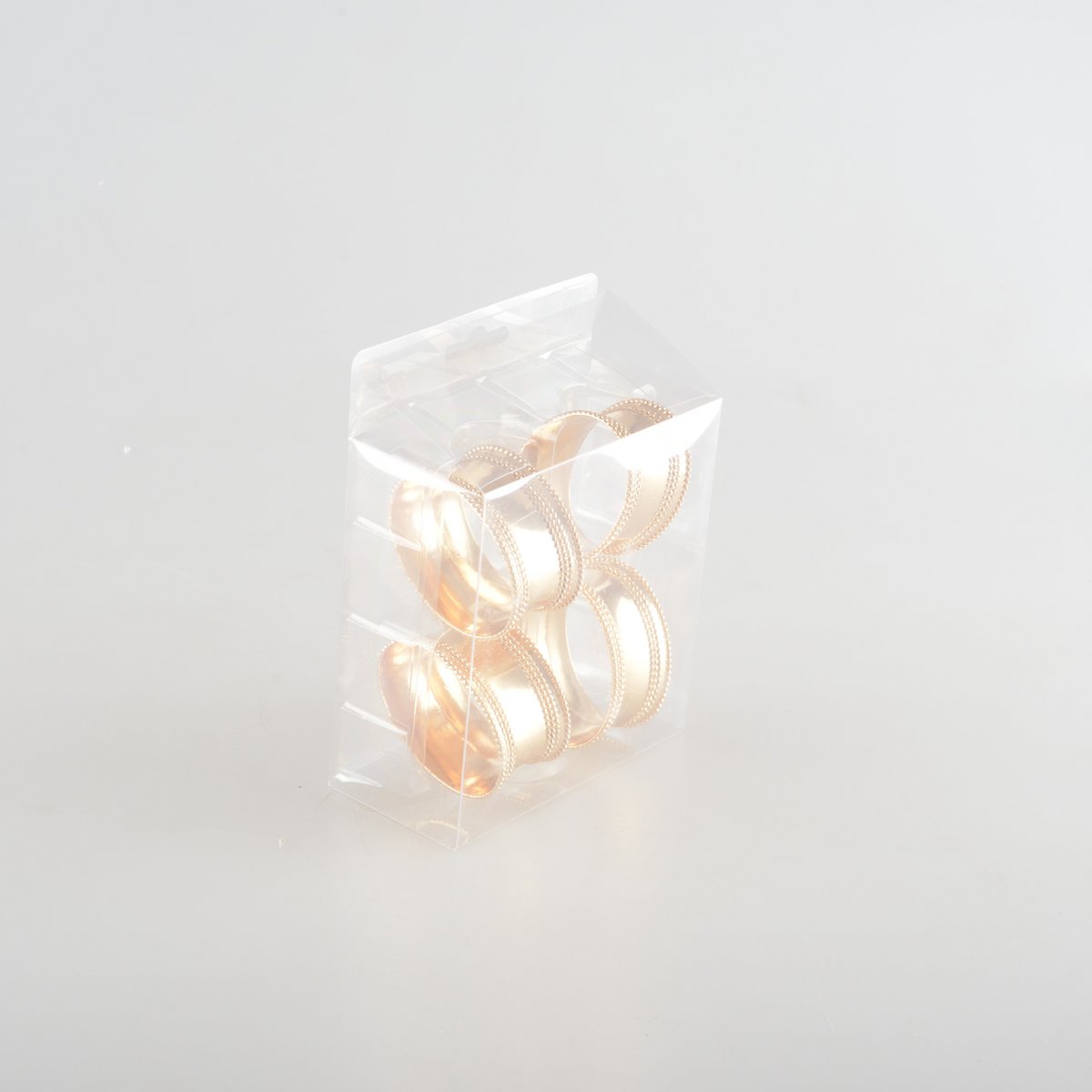 SET OF 4 GOLD NAPKIN RINGS WITH RHINESTONES