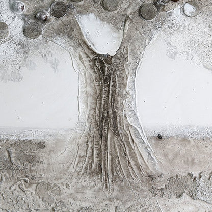 Picture "Big Tree" white/grey/silver 90x70cm