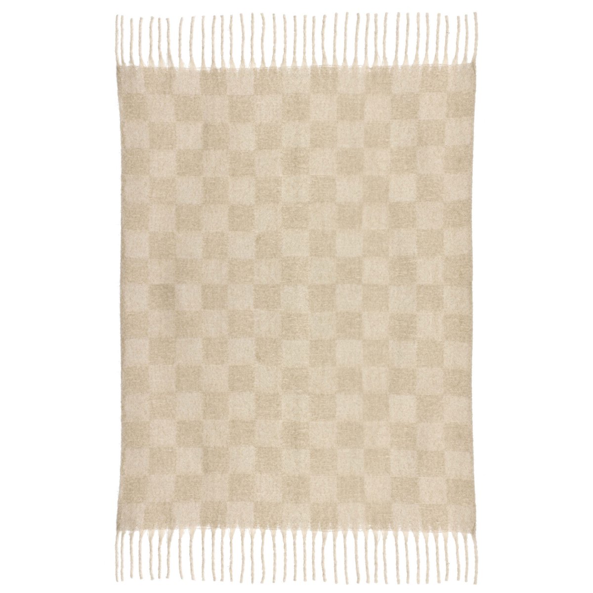 Plaid recyclé Isabel damier Nuage 130 x 160