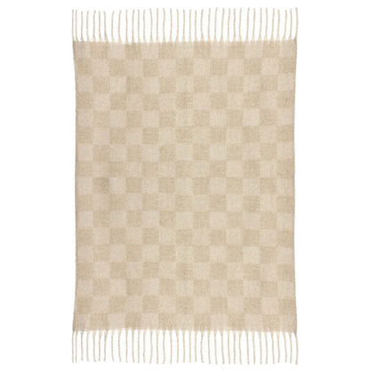 Plaid recyclé Isabel damier Nuage 130 x 160