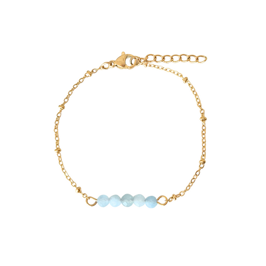 Bracelet Aquamarijn Facet - Gold