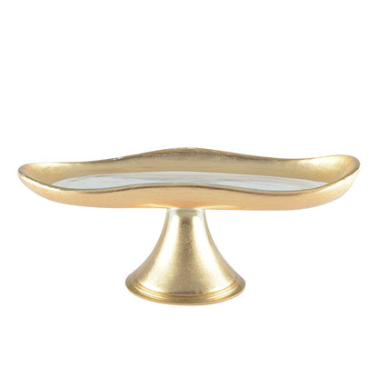 Cake dish golden on foot small model 27.5x14.5x10cm