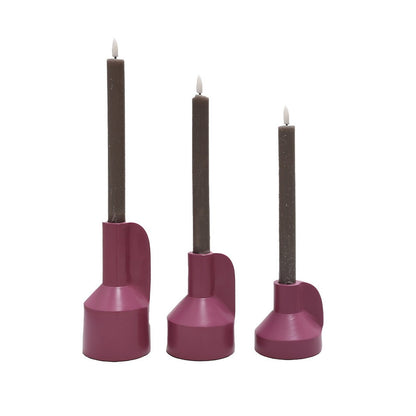 Alota mauve Ø9 x H17/13/9 cm - set van 3