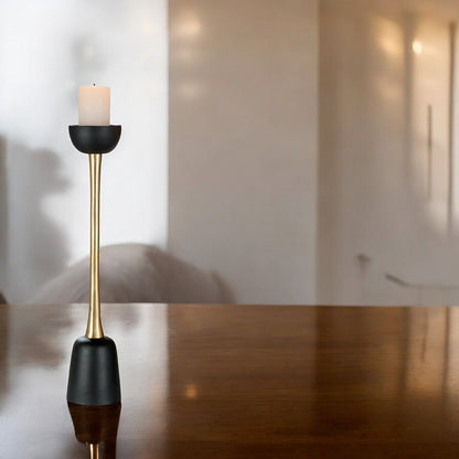 Candlestick Dora black H.53 cm