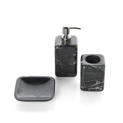 The Marble Tooth Brush Holder - Marine Black