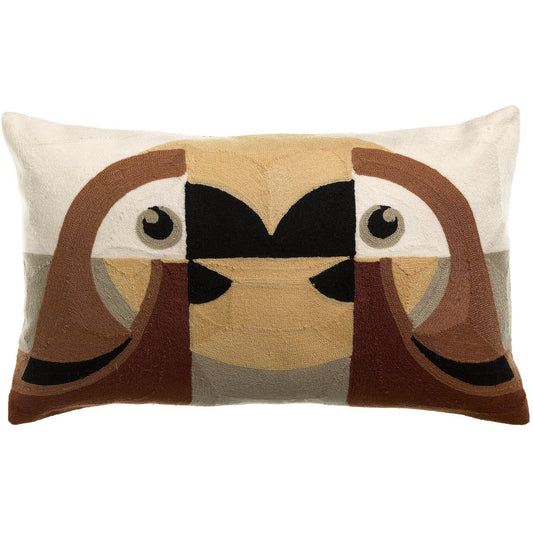 Loro Natural embroidered cushion 30 x 50