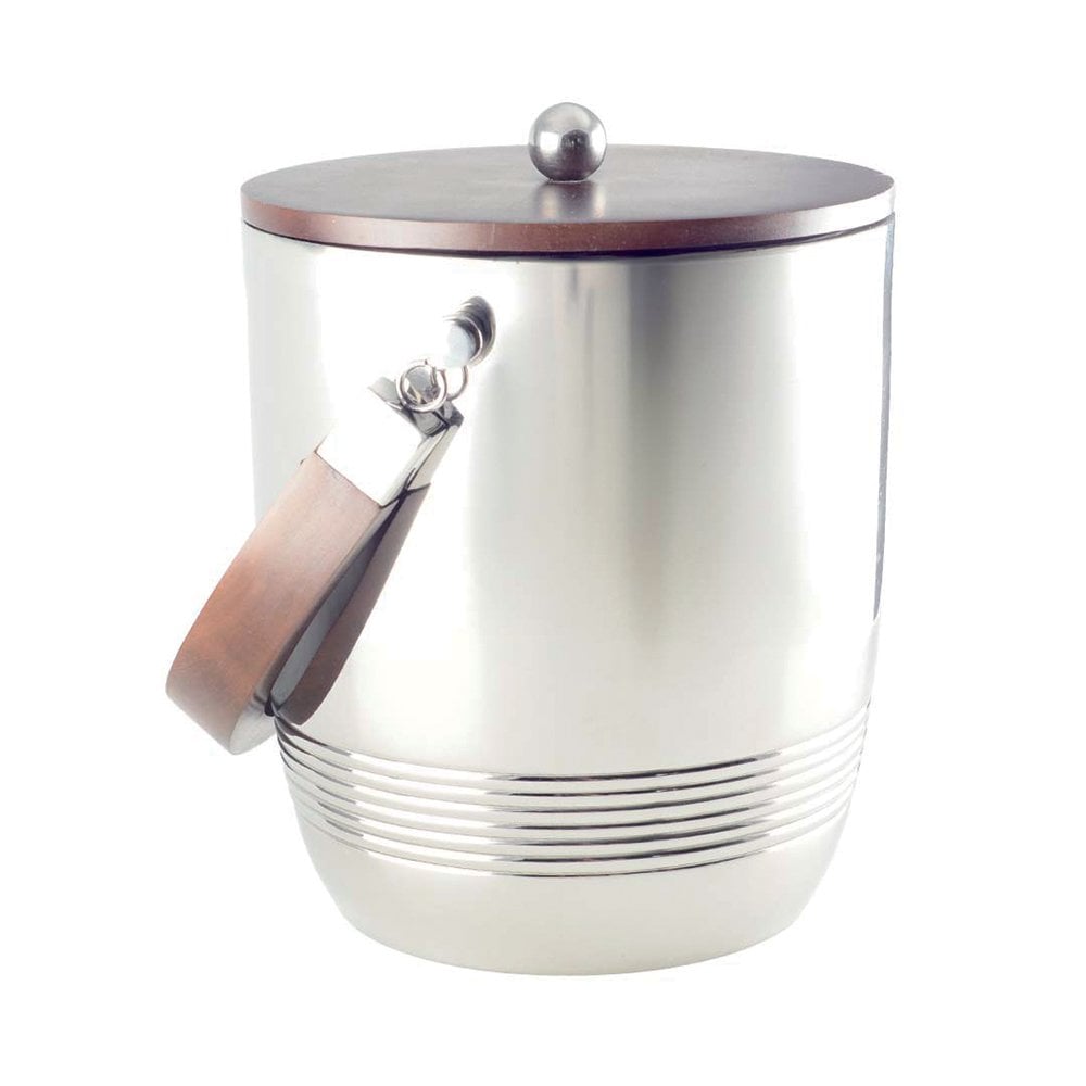 Double wall cooler with wooden handle 25x25x28cm