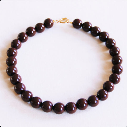 Beaded necklace XXL - brown