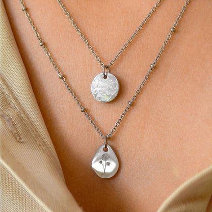 Silver Birth Flower Necklace (can be ordered per month)