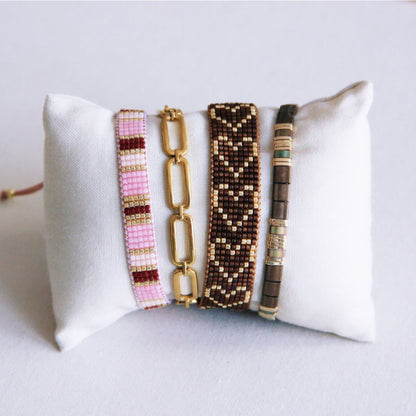 Tilabead bracelet - mocha/gold-plated