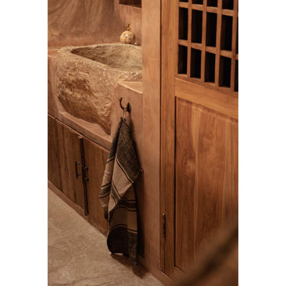 The Linen Smudge Kitchen Towel - Natural Black - 50x70