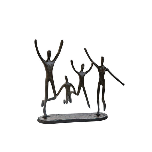 Iron design sculpture "Jumping" burnished width 22cm