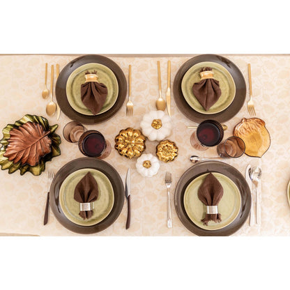 DECORATIVE WHITE AND GOLD PUMPKINS - SET OF 2