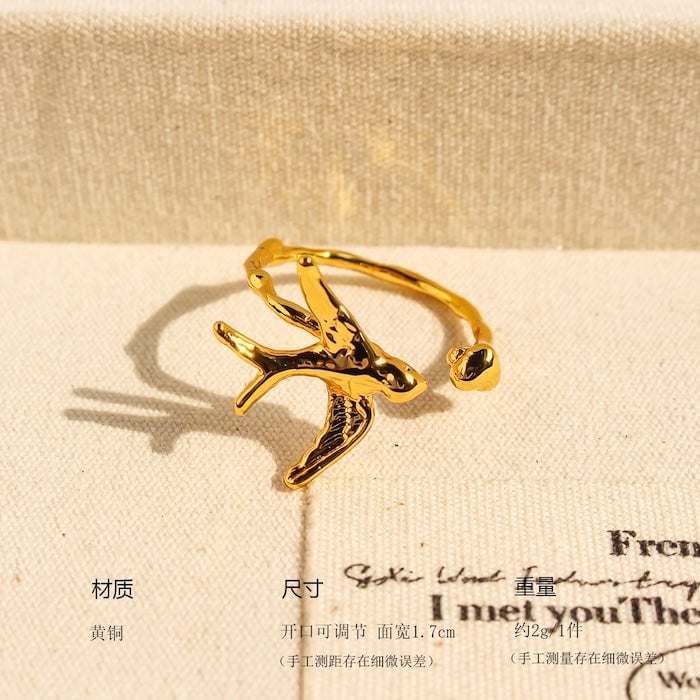 Artistic Swallow Bird Ring