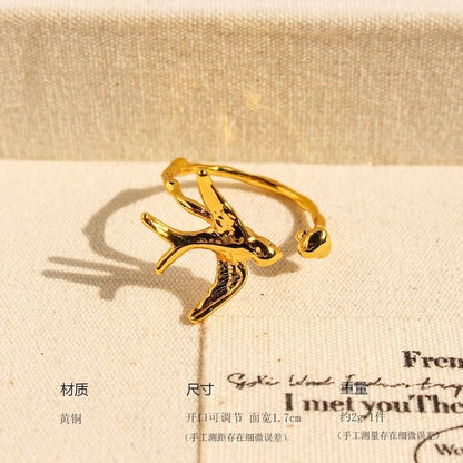 Artistic Swallow Bird Ring