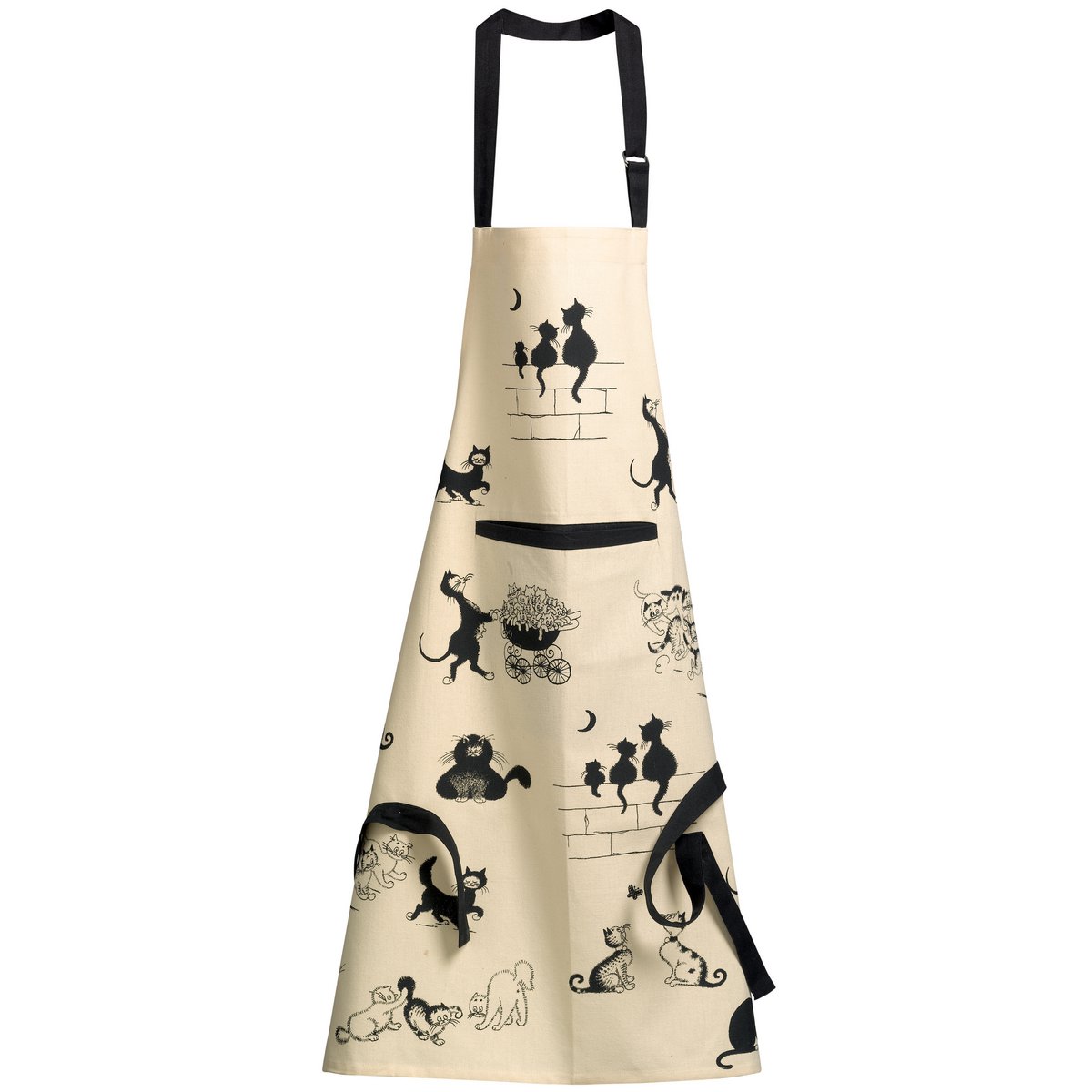 Dubout Printed Kitchen Apron 3 Beige Cats 72 x 85