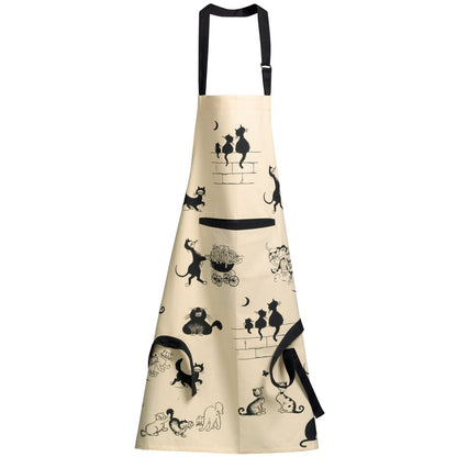 Dubout Printed Kitchen Apron 3 Beige Cats 72 x 85