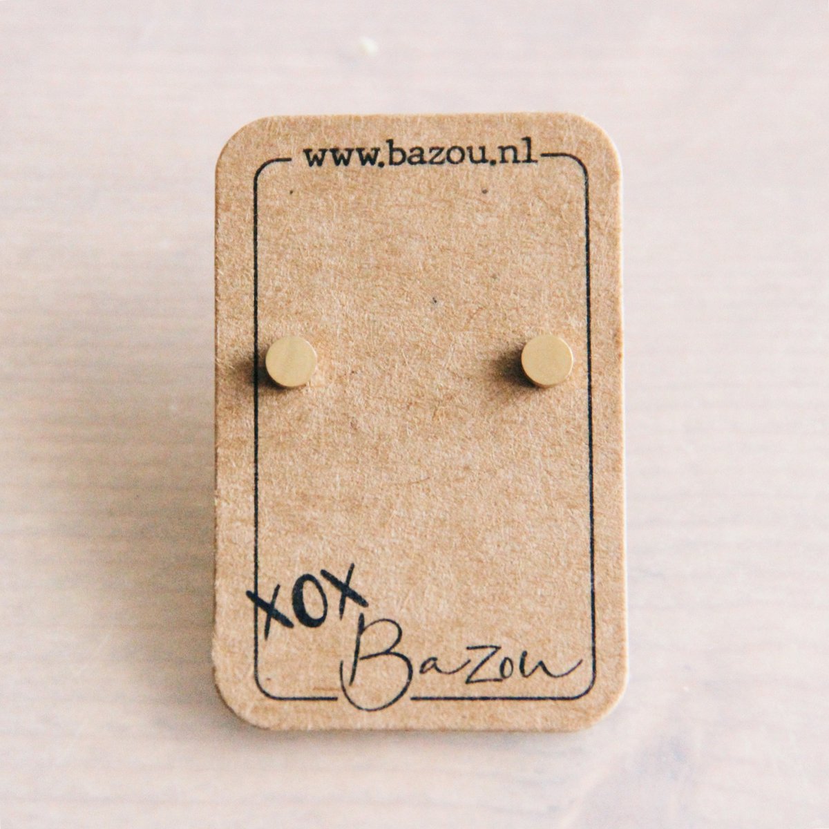 OS406 - Stainless steel mini ear studs round - gold