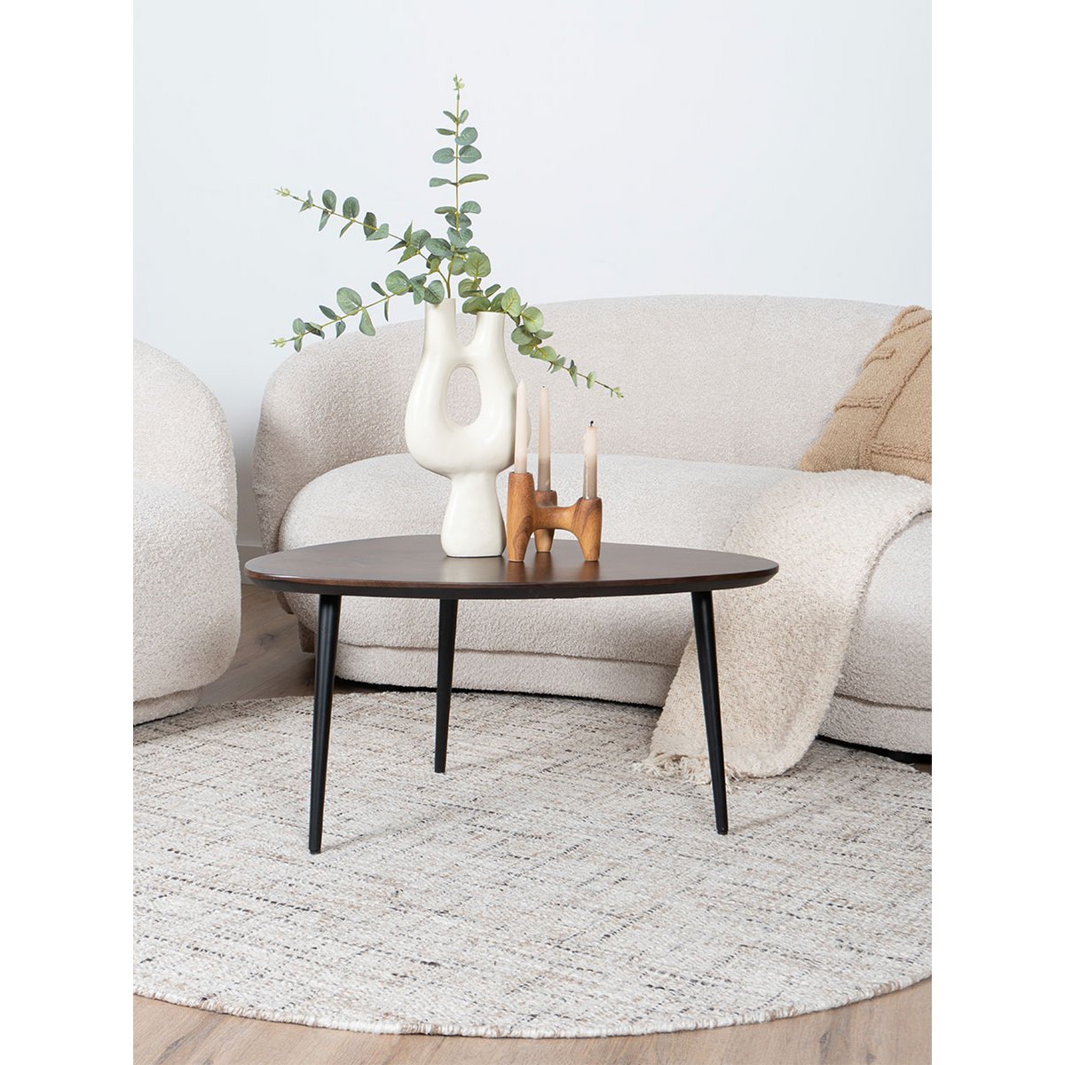 Rug Cross Beige – Round ø200 cm