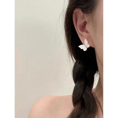 Iridescent Butterfly Shell Stud Earrings