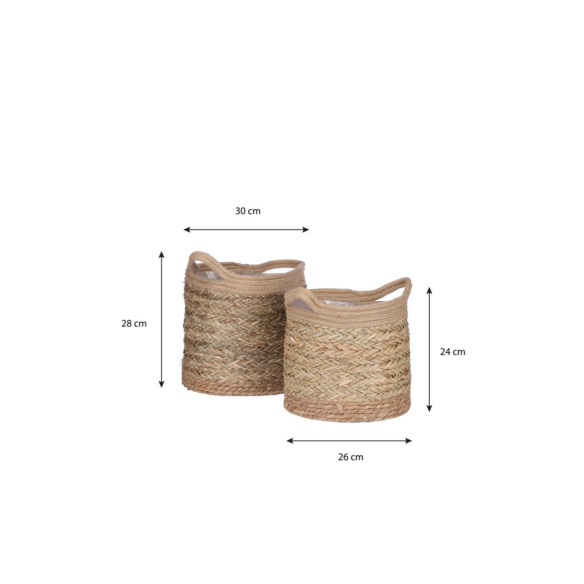 Plant basket set Anne Light brown