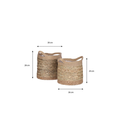 Plant basket set Anne Light brown