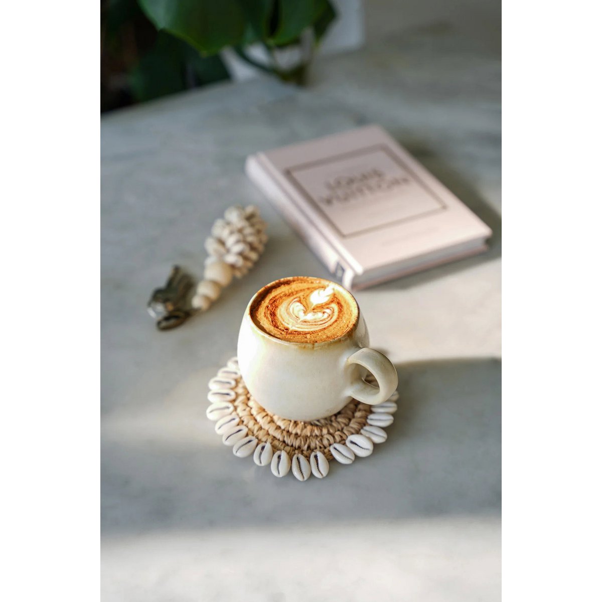 The Raffia Shell Coaster - Natural