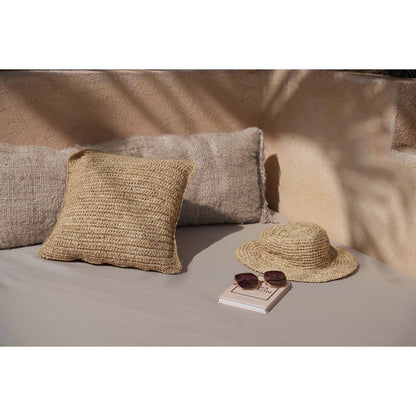 The Raffia Flores Cushion Cover Square - Natural - 40x40