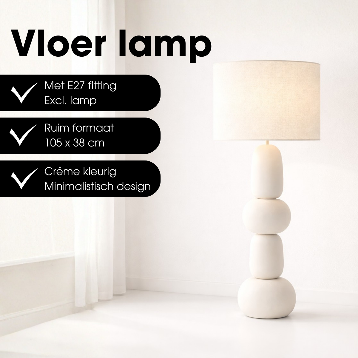 Floor lamp Menko Cream