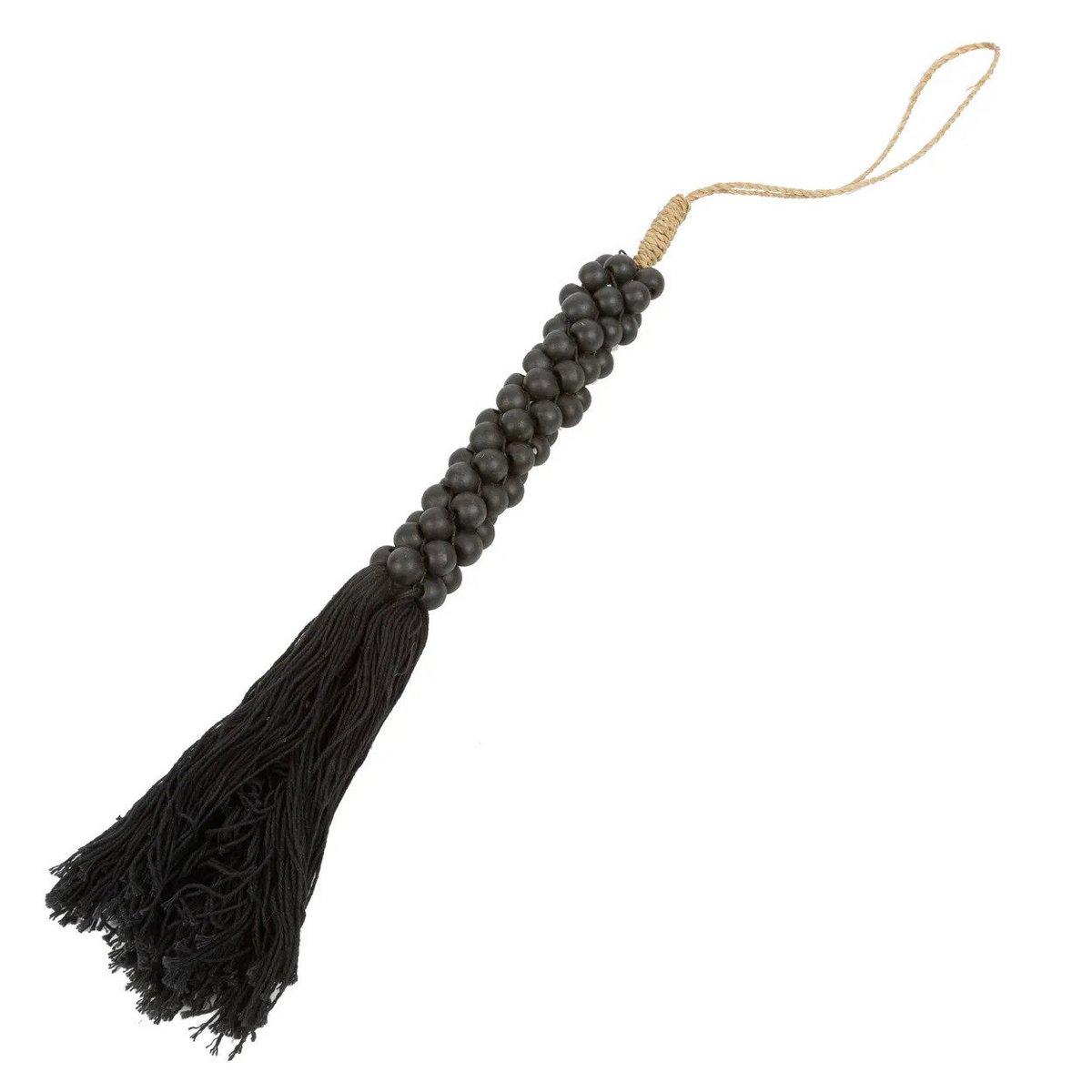 The Wooden Beads with Cotton Tassel - Black