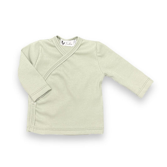 Wrapover shirt rib jersey dusty green