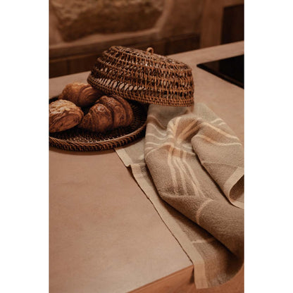 The Linen Palm Tree Kitchen Towel - Natural White - 50x70