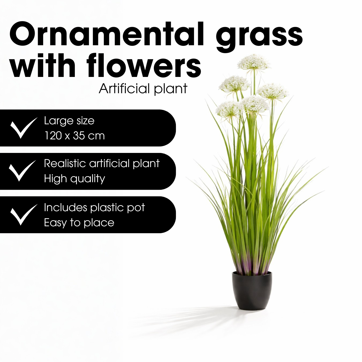 Artificial Plant Ornamental Grass White