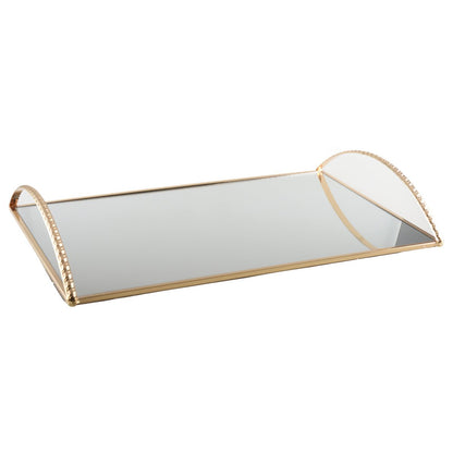 LARGE GOLDEN HANDLES RECTANGULAR TRAY