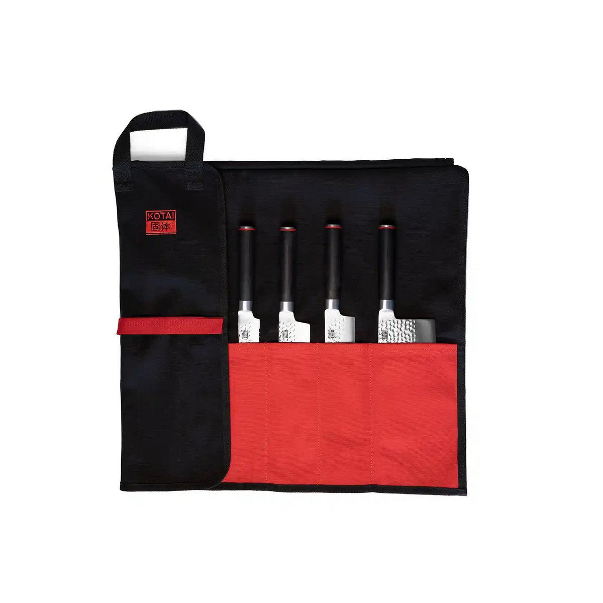 Kitchen Accessories - KOTAI knife roll-up bag - 100% cotton (7 slots for 6 knives and a honing steel)