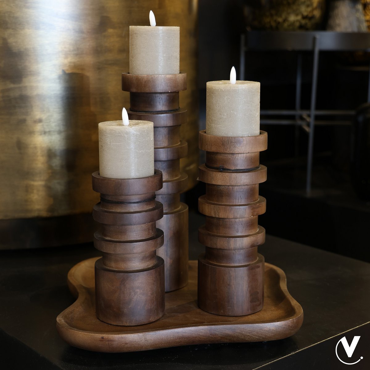 Candle holder - Vail walnut *Expected arrival at the end of September
