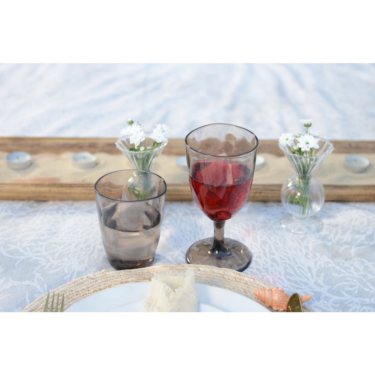 Acrylic brown water glasses - Lot of 6