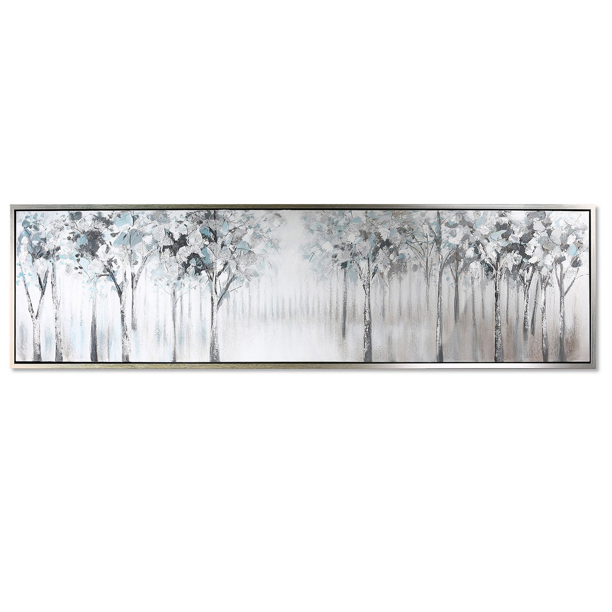 Plastic/linen picture "Allee" antique silver frame 180x50