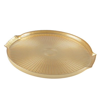 GOLDEN GLASS CHEESE PLATTER 30X28X2CM