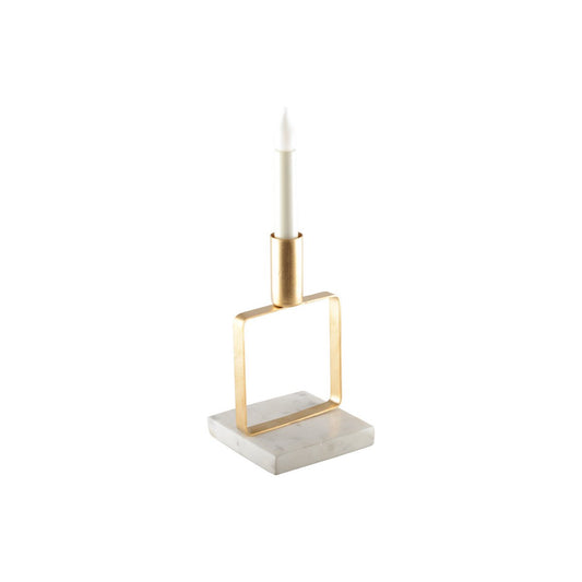 SQUARE GOLD CANDLE HOLDER MARBLE HOLDER H. 17 CM