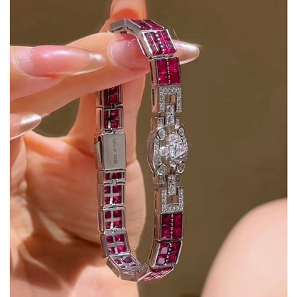 Elegant Ruby Line Adjustable Bracelet