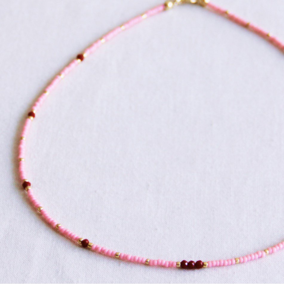 Miyuki necklace - Flamingo spice