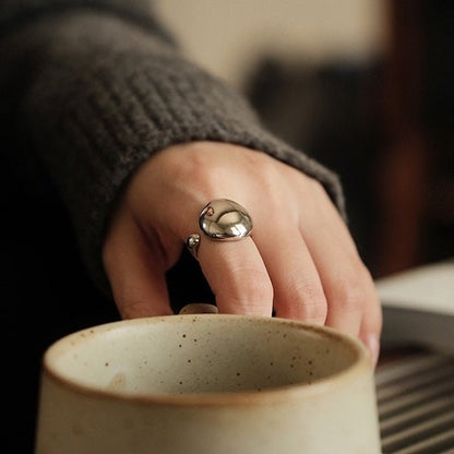 Minimalist Bold Rings with Oval Egg Design-Adjustable