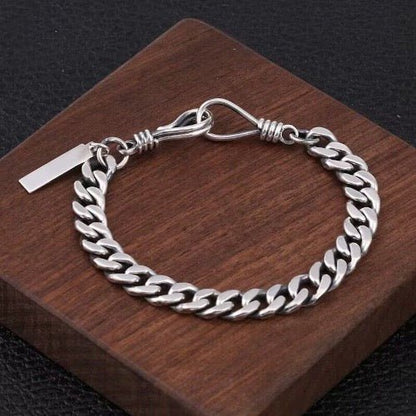 Bold Sterling Silver Cuban Chain Bracelet