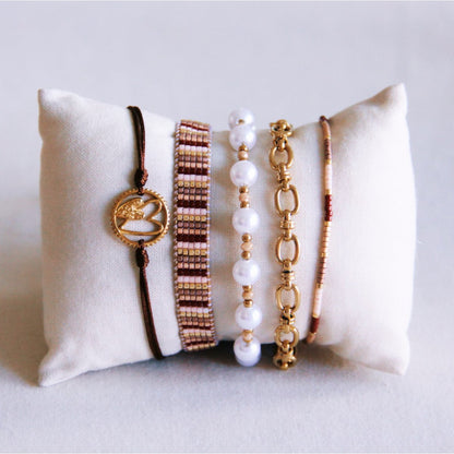 Miyuki bracelet - nude shades