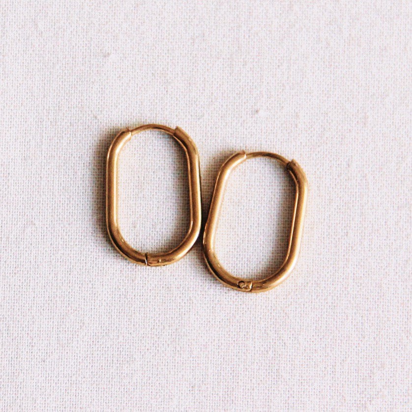 EA562: Stainless steel creole oval 21mm "basic" - gold