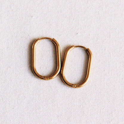 EA562: Stainless steel creole oval 21mm "basic" - gold