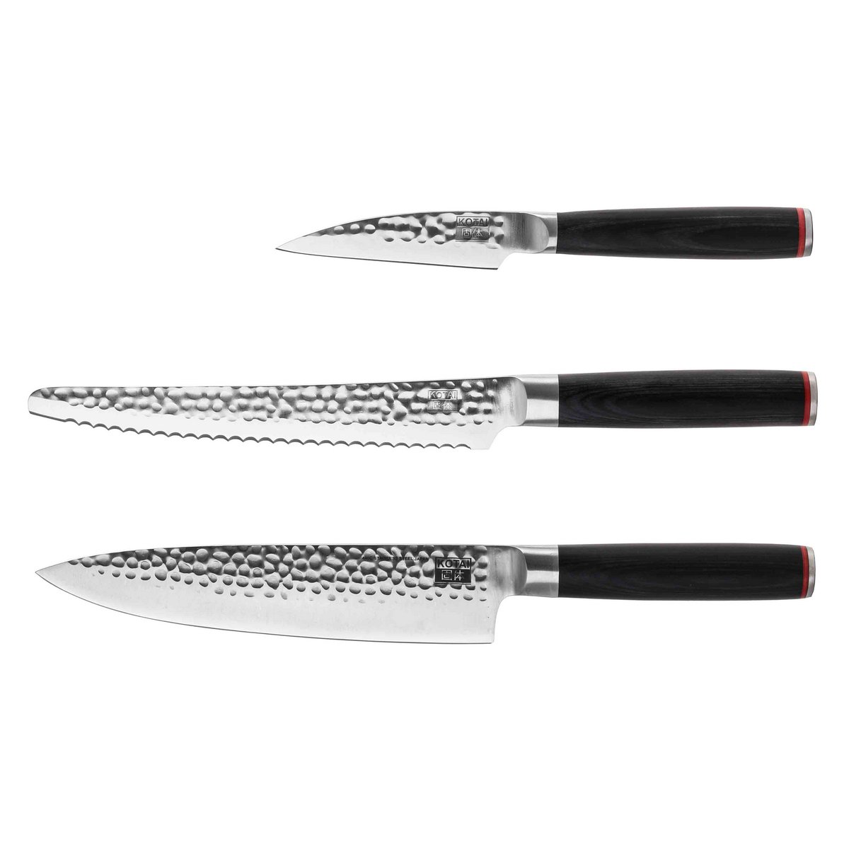 Set of knives - The Essential Set: 3 knives (paring knife + gyuto + bread knife)